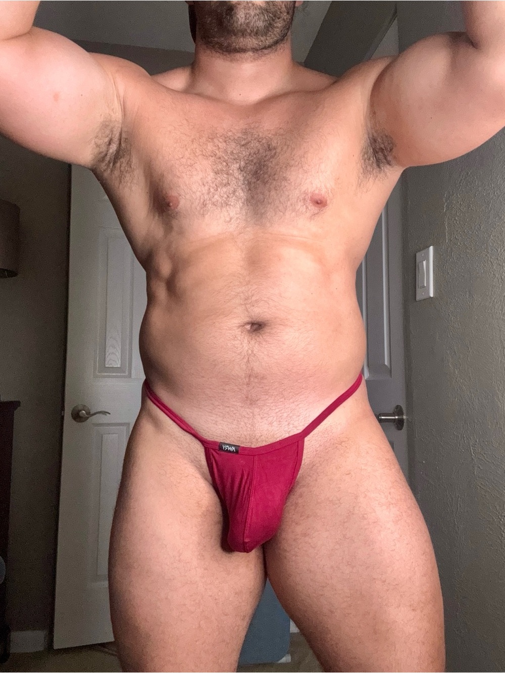AWRY Men's Minimal String Thong in Burgundy - Invisible Low-Rise Fit
